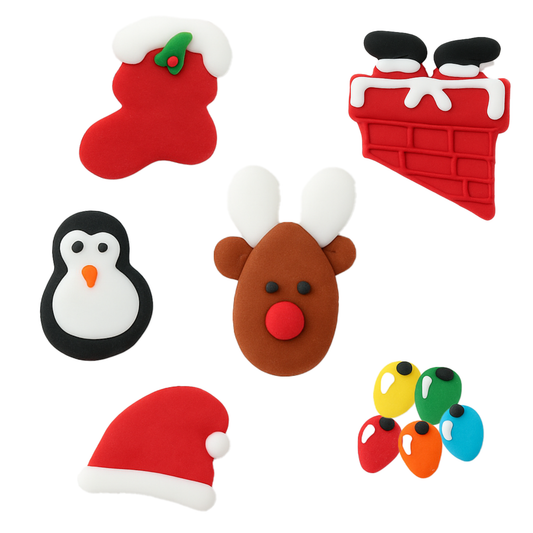 Christmas Cupcake Toppers, Penguin/Chimney Pack