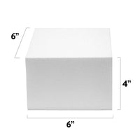 6x6 Inch Square Cake Dummy – Styrofoam Fake Cake for Decorating, Display & Practice, by Global Sugar Art