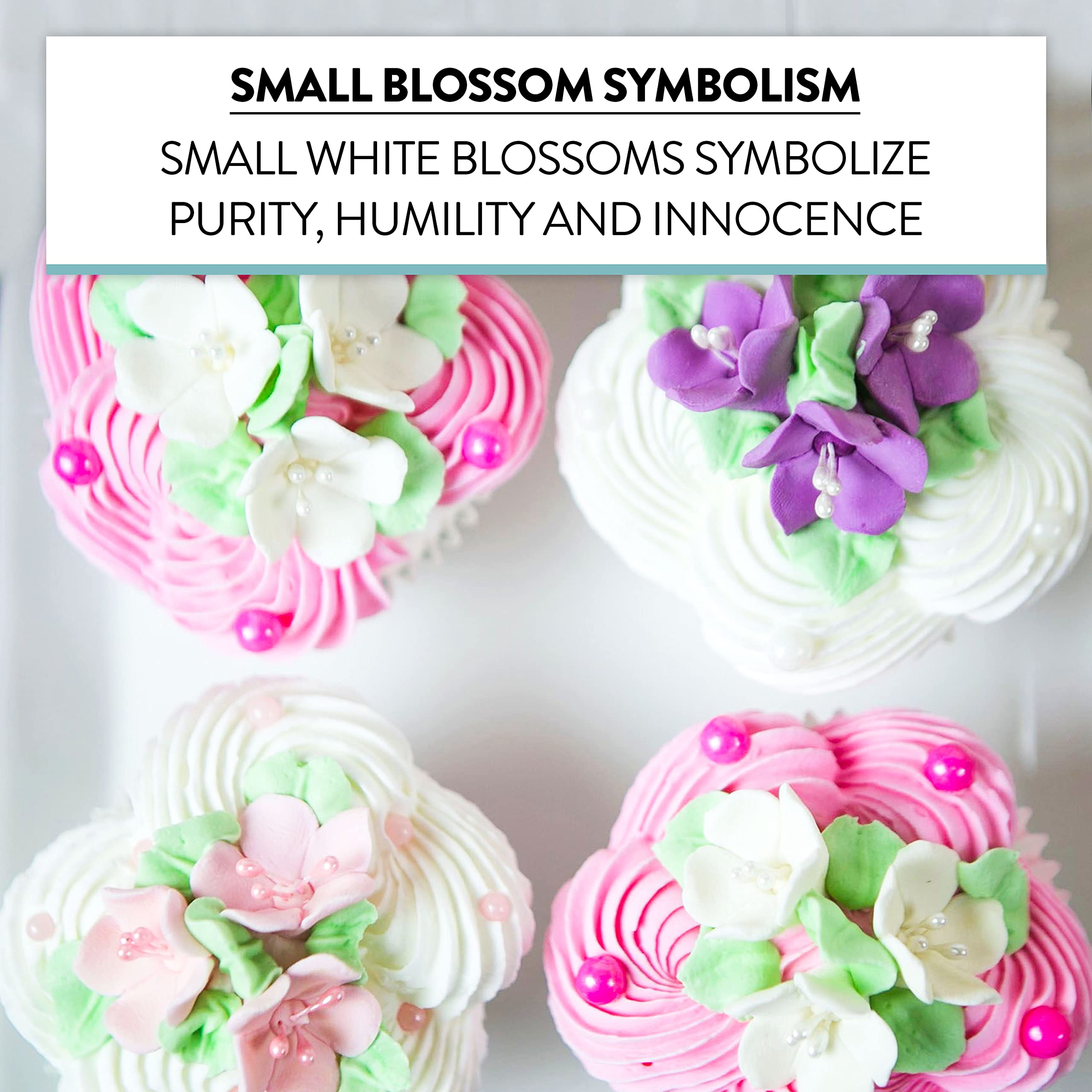 Global Sugar Art Blossom Sugar Wedding Cake Flowers with Pearl Stamens, White, by Chef Alan Tetreault