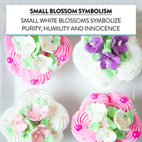 Global Sugar Art Blossom Sugar Wedding Cake Flowers with Pearl Stamens, White, by Chef Alan Tetreault