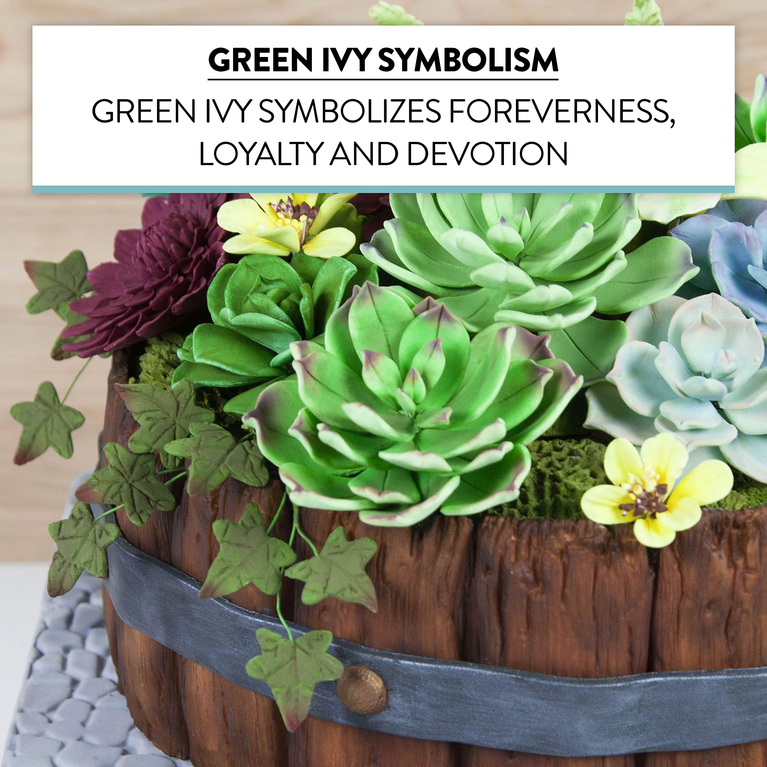 Ivy Leaf  Spray  Cake Decoration by Chef Alan Tetreault, Global Sugar Art, 5 Count