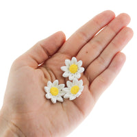 Edible Daisy Cake Decorations, White and Yellow Sugar Flowers, Unwired 3/4 Inch, Daisy Cupcake Toppers, Edible Flowers Cake Decorations by Chef Alan Tetreault, Global Sugar Art