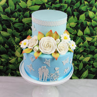 Rose and Blossom Set, Sugar Flowers for Cakes, by Global Sugar Art, White Roses and Blossoms