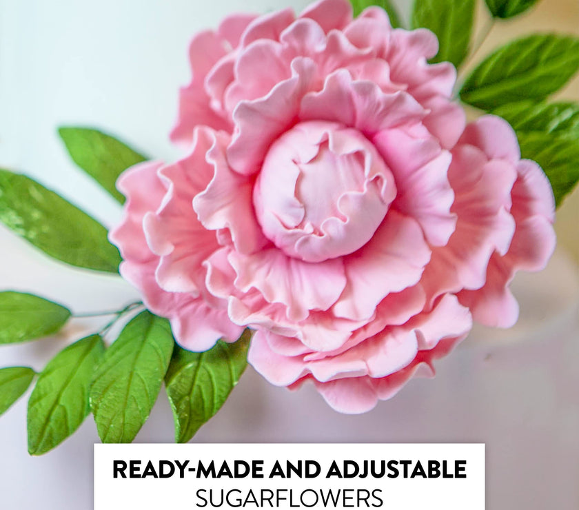 Premium Peony Sugar Flower by Global Sugar Art, Pink