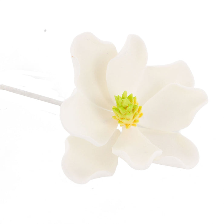Magnolia Blossom Sugar Cake Flowers by Global Sugar Art, White, Large, 3 Count