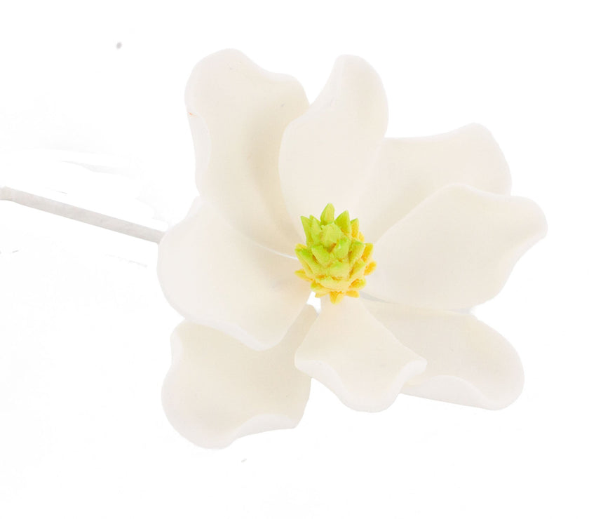 Magnolia Blossom Sugar Cake Flowers by Global Sugar Art, White, Large, 3 Count