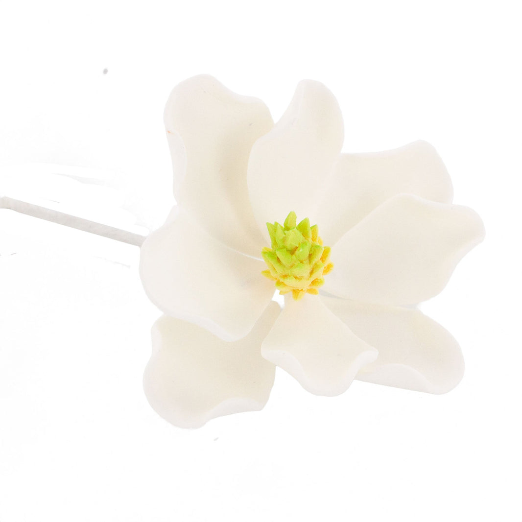 Magnolia Blossom Sugar Cake Flowers by Global Sugar Art, White, Large, 3 Count