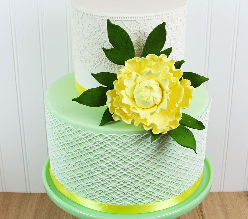 Premium Peony Sugar Flower by Global Sugar Art, Yellow