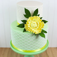 Premium Peony Sugar Flower by Global Sugar Art, Yellow