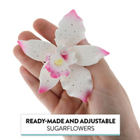 Orchid Sugar Cake Flowers, Brassavola Style Orchids, by Global Sugar Art, 3 Count, Pink