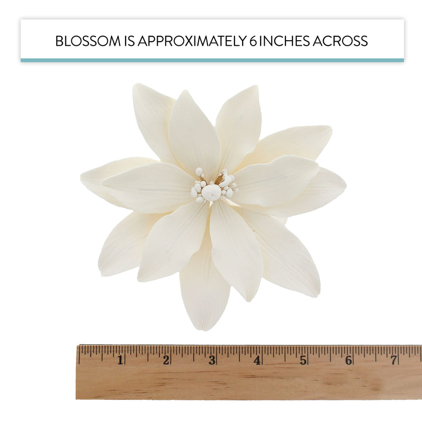 Tranquil Water Flowers, Decorative Sugar Cake Flowers by Global Sugar Art, 3 Count, White