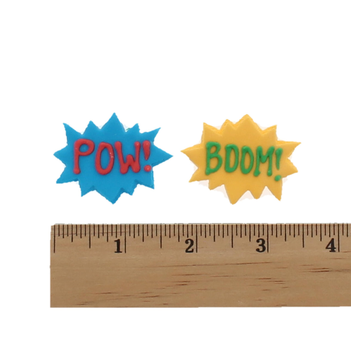 Super Power Comic Book Action Words, Edible Kosher Royal Icing Decorations for Cakes, Cupcakes and Cookies, by Global Sugar Art, 24 Count