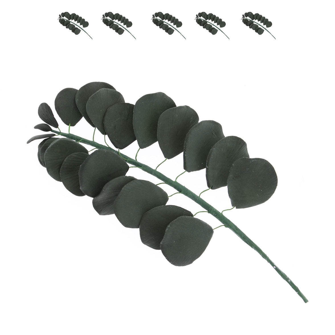 Eucalyptus Sugar Flowers for Cake Decorating, by Global Sugar Art, 5 Count, Green