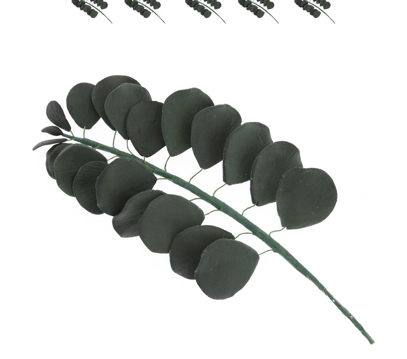Eucalyptus Sugar Flowers for Cake Decorating, by Global Sugar Art, 5 Count, Green