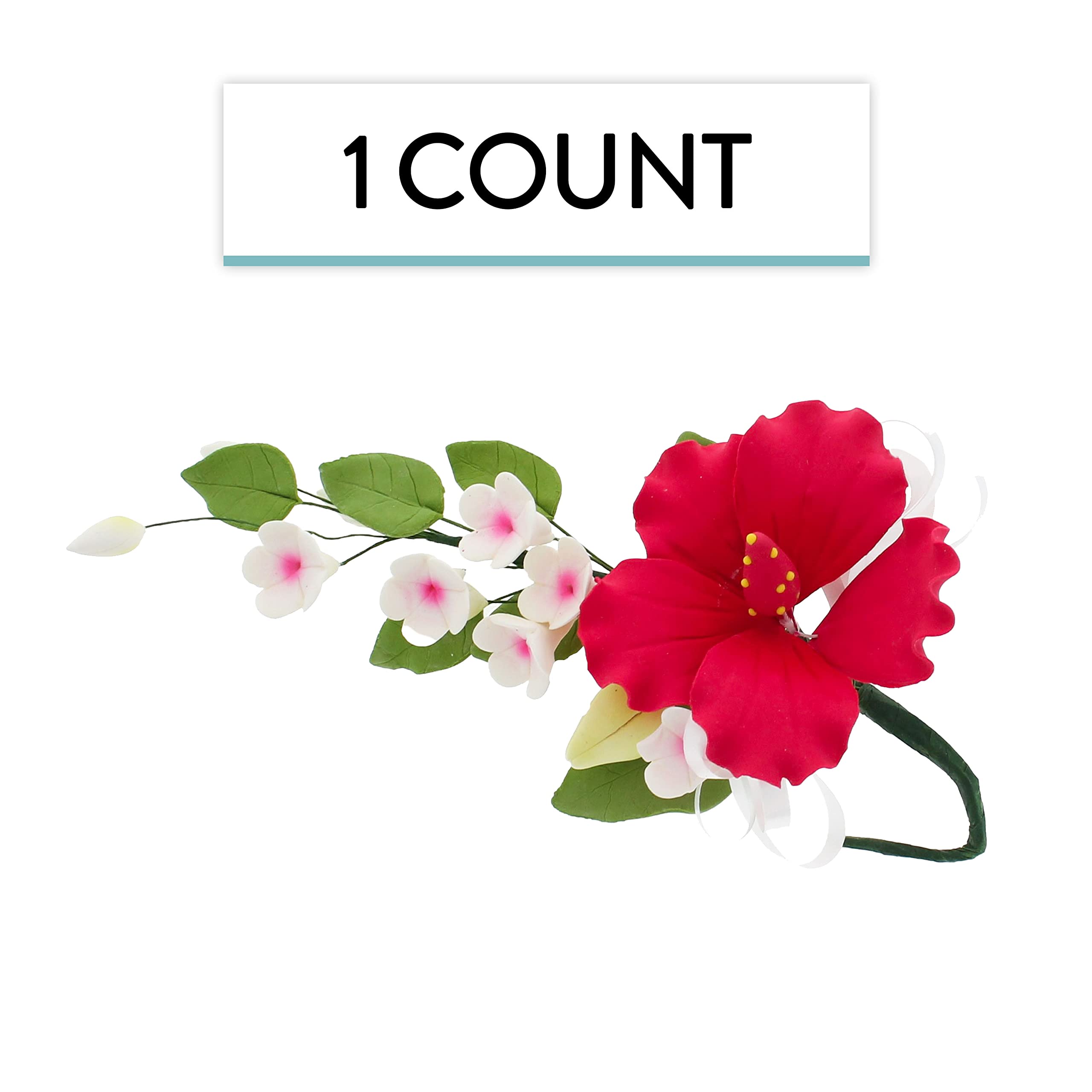 Red Hawaiian Cake Flower Hibiscus Sugar Flower Topper by Global Sugar Art