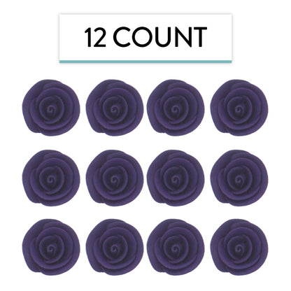 Deep Violet Edible Roses, 1.5-inch, 12 Count