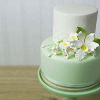 Orchid Sugar Cake Flower Sprays, White Cymbidium Orchid Spray, by Global Sugar Art