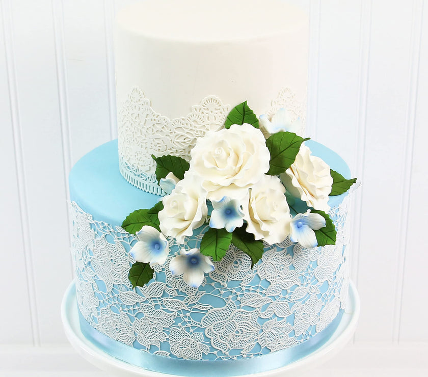 Aussie Roses, White Cake Toppers by Global Sugar Art, White, 8 Count