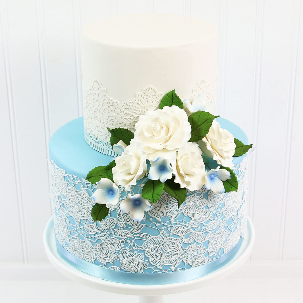 Aussie Roses, White Cake Toppers by Global Sugar Art, White, 8 Count