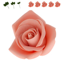 Peace Rose Sugar Flowers with Leaves, Cake Decorating Kit, by Global Sugar Art, Medium, Apricot