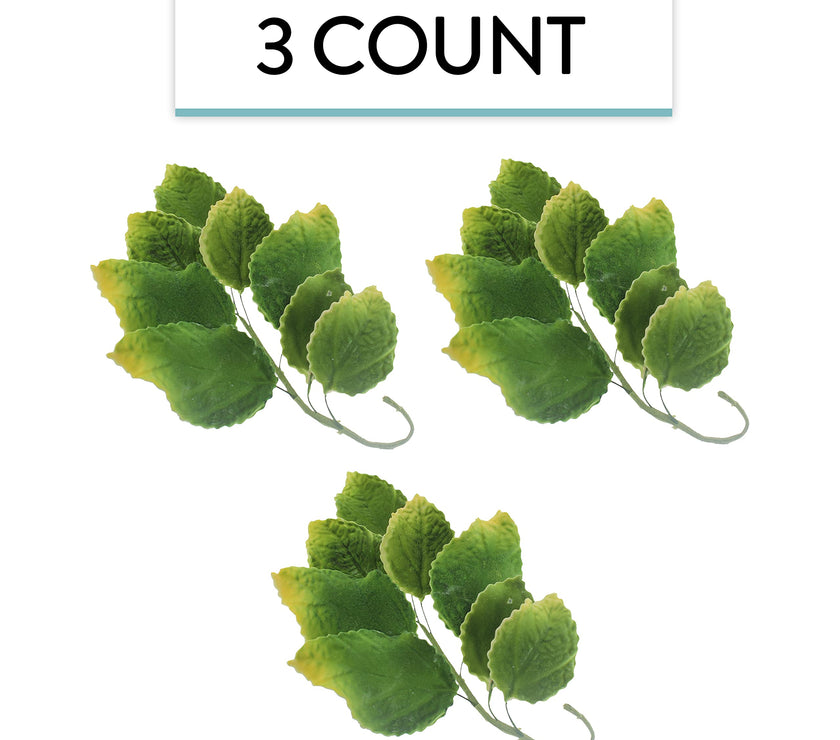 Rose Leaf Spray, Sugar Cake Flower Leaves by Global Sugar Art, Green Faded Tips