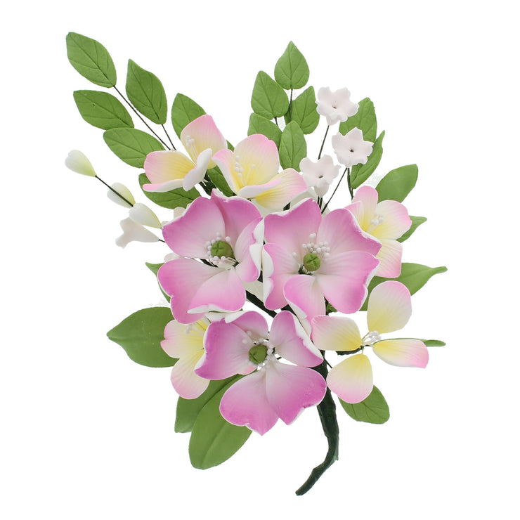 Impatiens Sugar Cake Flower Spray, by Global Sugar Art, Pink, 1 Count
