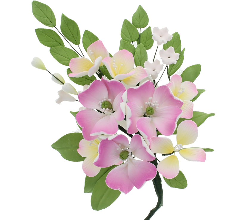 Impatiens Sugar Cake Flower Spray, by Global Sugar Art, Pink, 1 Count