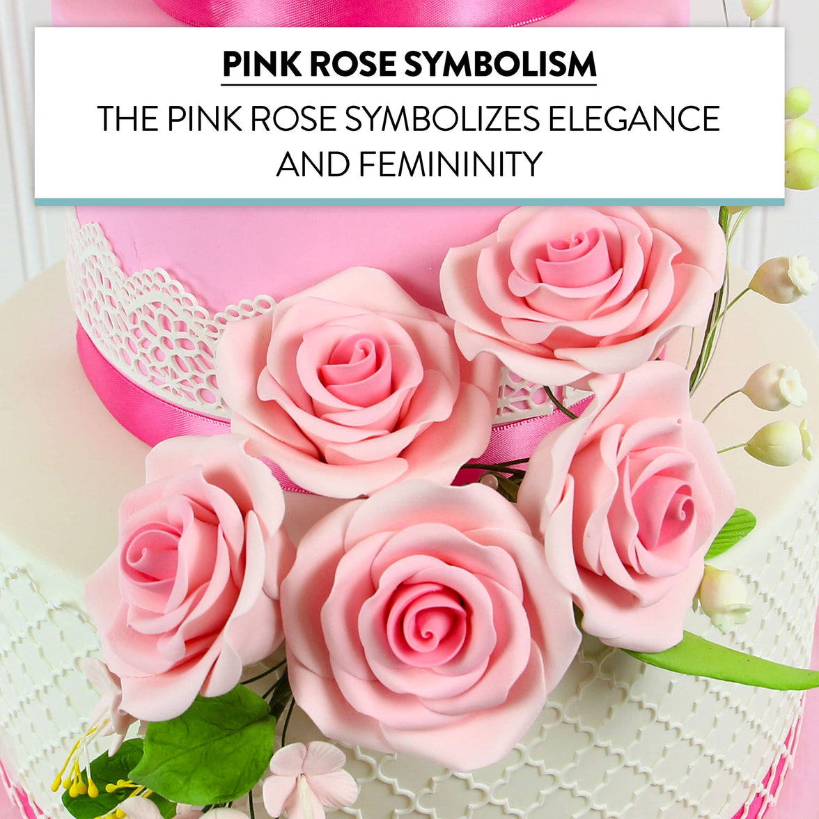 Shrub Rose Sugar Flowers for Cakes, by Global Sugar Art, Large, Pink