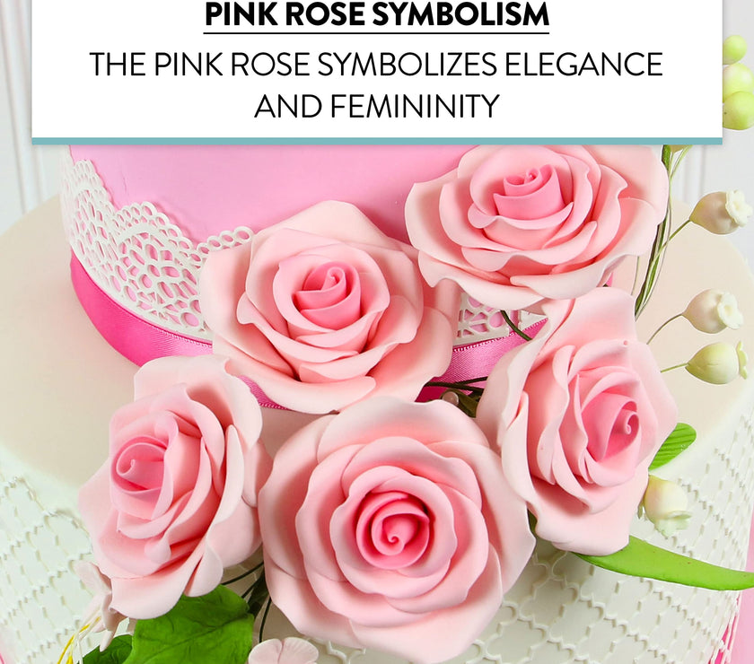 Shrub Rose Sugar Flowers for Cakes, by Global Sugar Art, Large, Pink