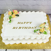 Petite Rose Spray, Sugar Flower Spray for Cakes, by Global Sugar Art, Yellow 3 Count