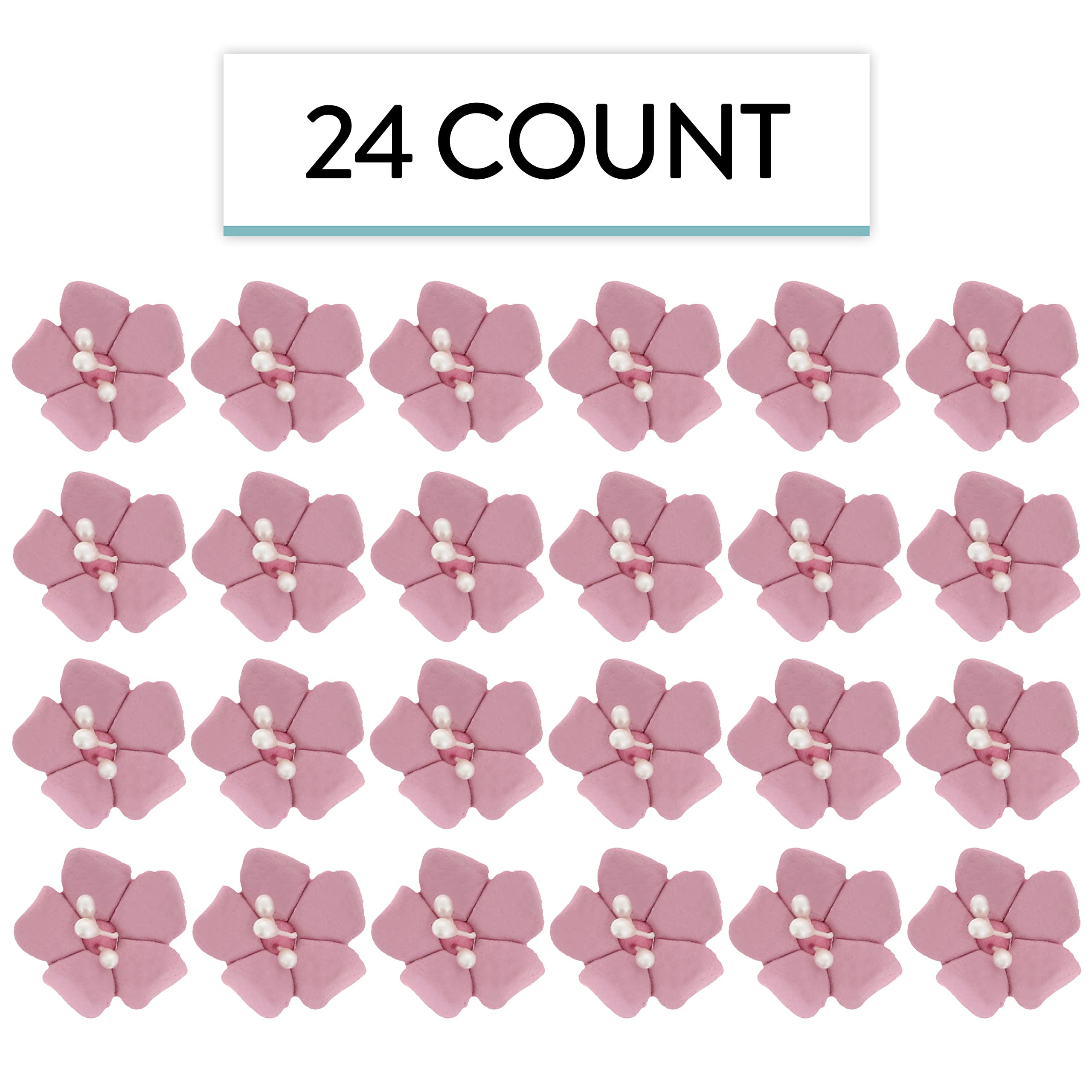 Global Sugar Art Blossom Sugar Cake Flowers with Pearl Stamens, Dusty Rose, by Chef Alan Tetreault