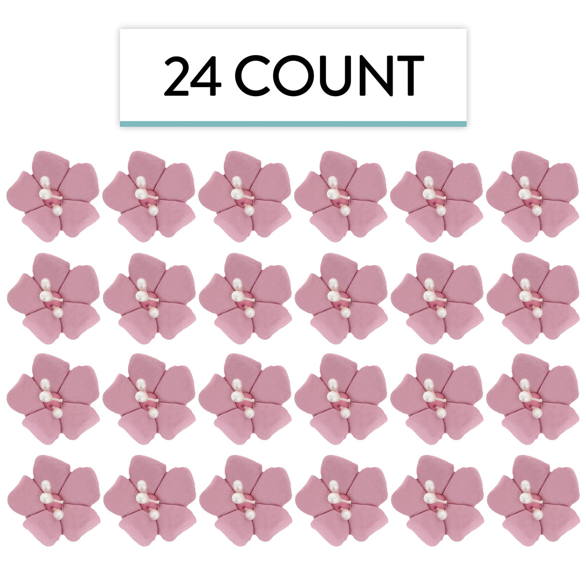 Global Sugar Art Blossom Sugar Cake Flowers with Pearl Stamens, Dusty Rose, by Chef Alan Tetreault