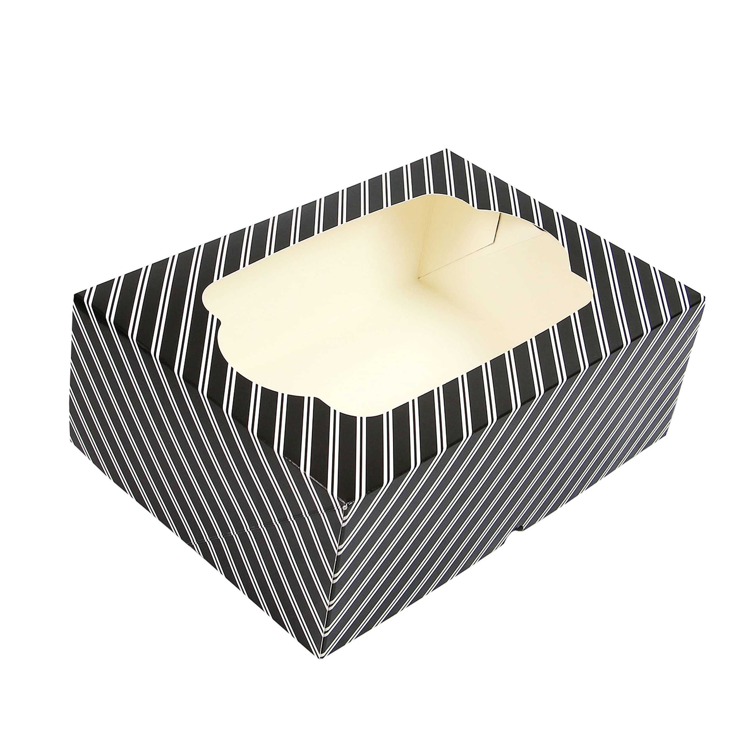 Global Sugar Art Quarter Sheet Cake & Cupcake Box with Window and Cupcake Insert, Auto-Popup, 14 x 10 x 4 Inches, 5 Count