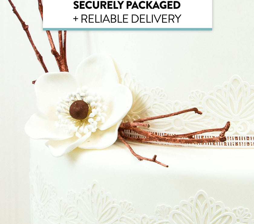 Global Sugar Art Sugar White and Brown Anemone by Chef Alan Tetreault, 4 Count