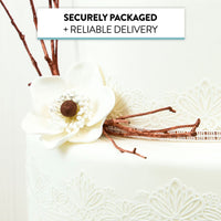 Global Sugar Art Sugar White and Brown Anemone by Chef Alan Tetreault, 4 Count