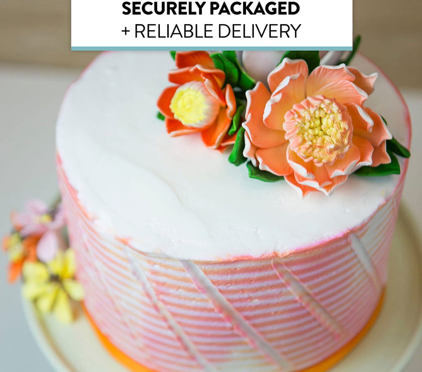 Protea Sugar Cake Flowers by Global Sugar Art, Large Tangerine, 1 Count