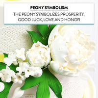 Premium Peony Sprays for Cake Decorating by Global Sugar Art, White Closed