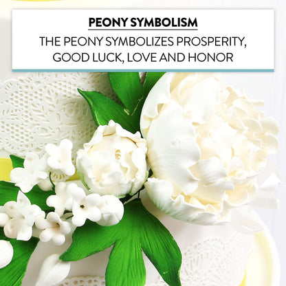 White Peony Spray, Closed, 1 Count