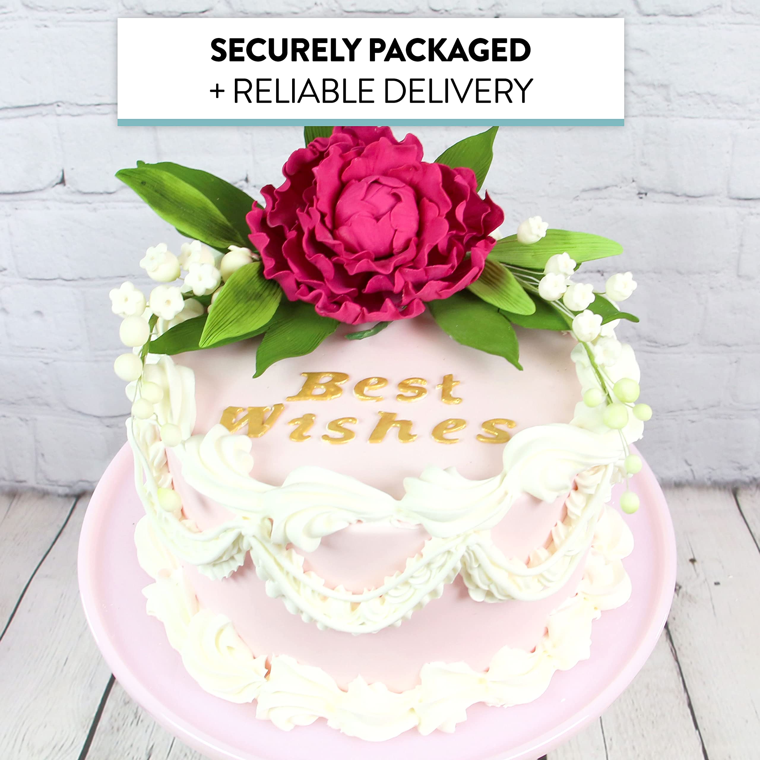 Premium Peony Sugar Flower by Global Sugar Art, Magenta