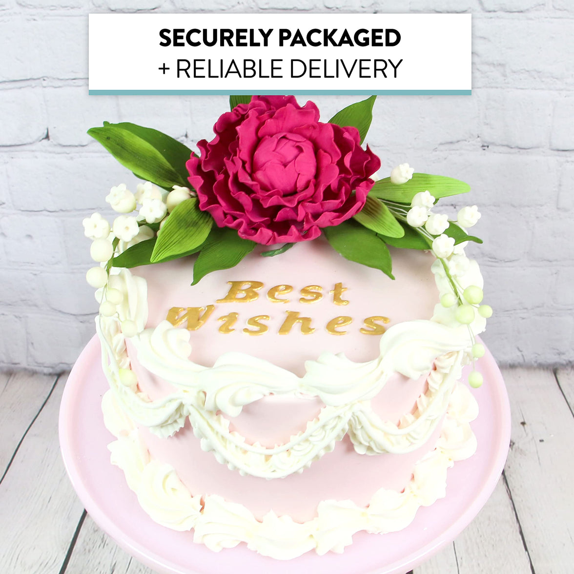 Premium Peony Sugar Flower by Global Sugar Art, Magenta