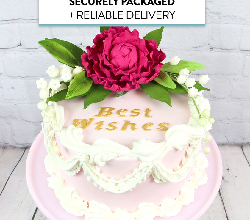 Premium Peony Sugar Flower by Global Sugar Art, Magenta