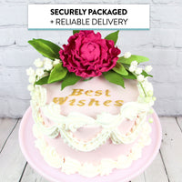 Premium Peony Sugar Flower by Global Sugar Art, Magenta