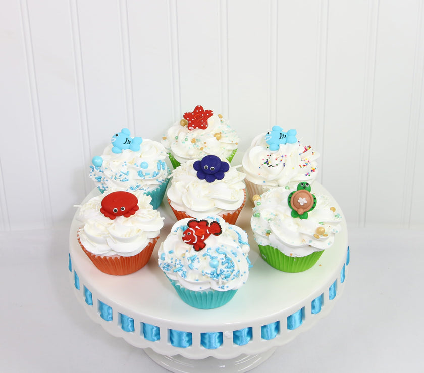 Under the Sea Royal Icing Decorations for Birthday Cakes, Cupcakes and Cookies, by Global Sugar Art