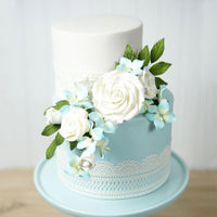 Hydrangea Blossoms, Flat Sugar Flowers by Global Sugar Art, 24 Count Blue