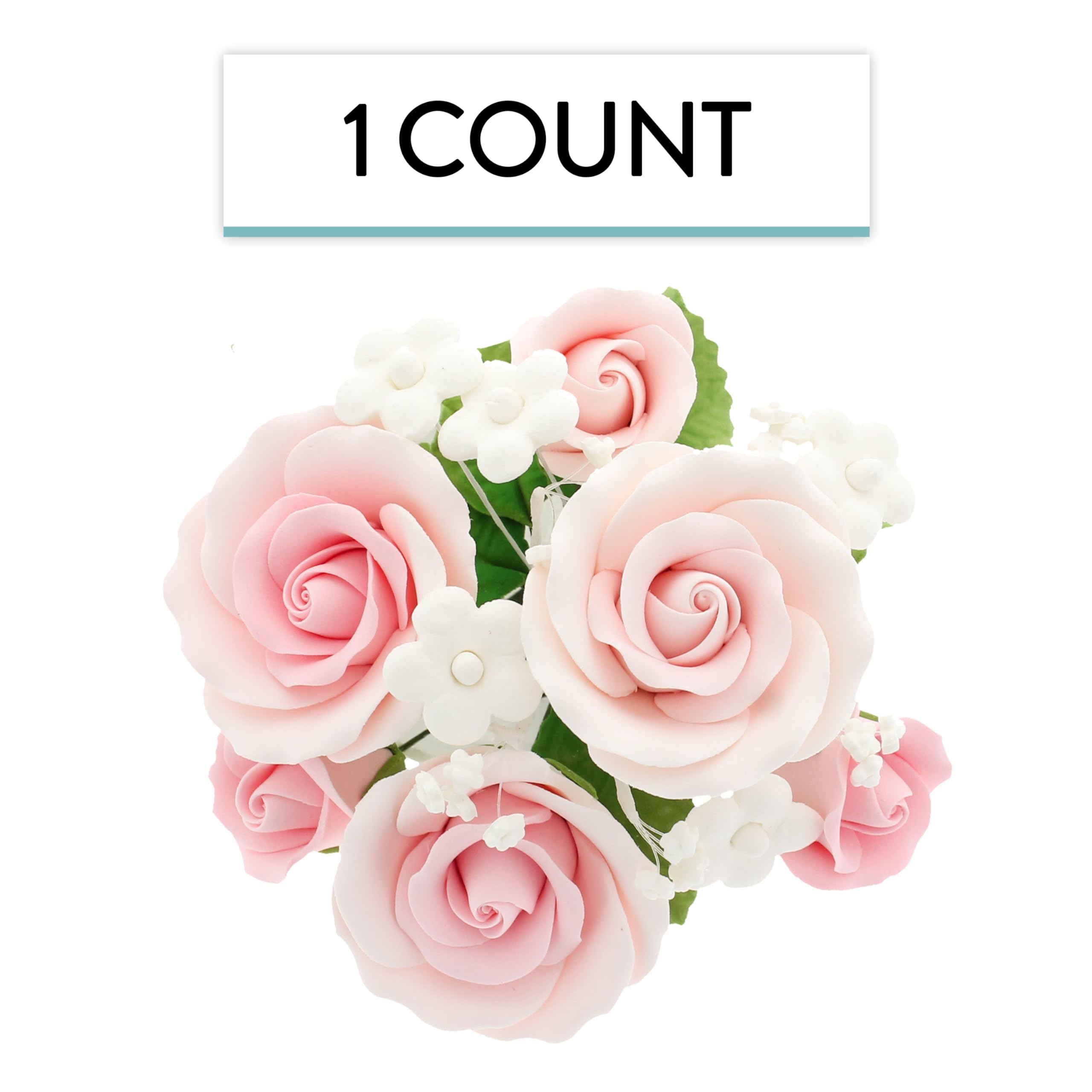 Rose Bouquet Cake Decoration, Elegant Garden Rose Cake Topper, by Global Sugar Art, Pink