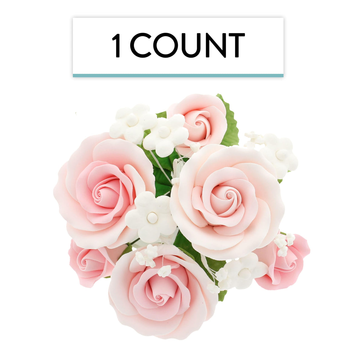 Rose Bouquet Cake Decoration, Elegant Garden Rose Cake Topper, by Global Sugar Art, Pink