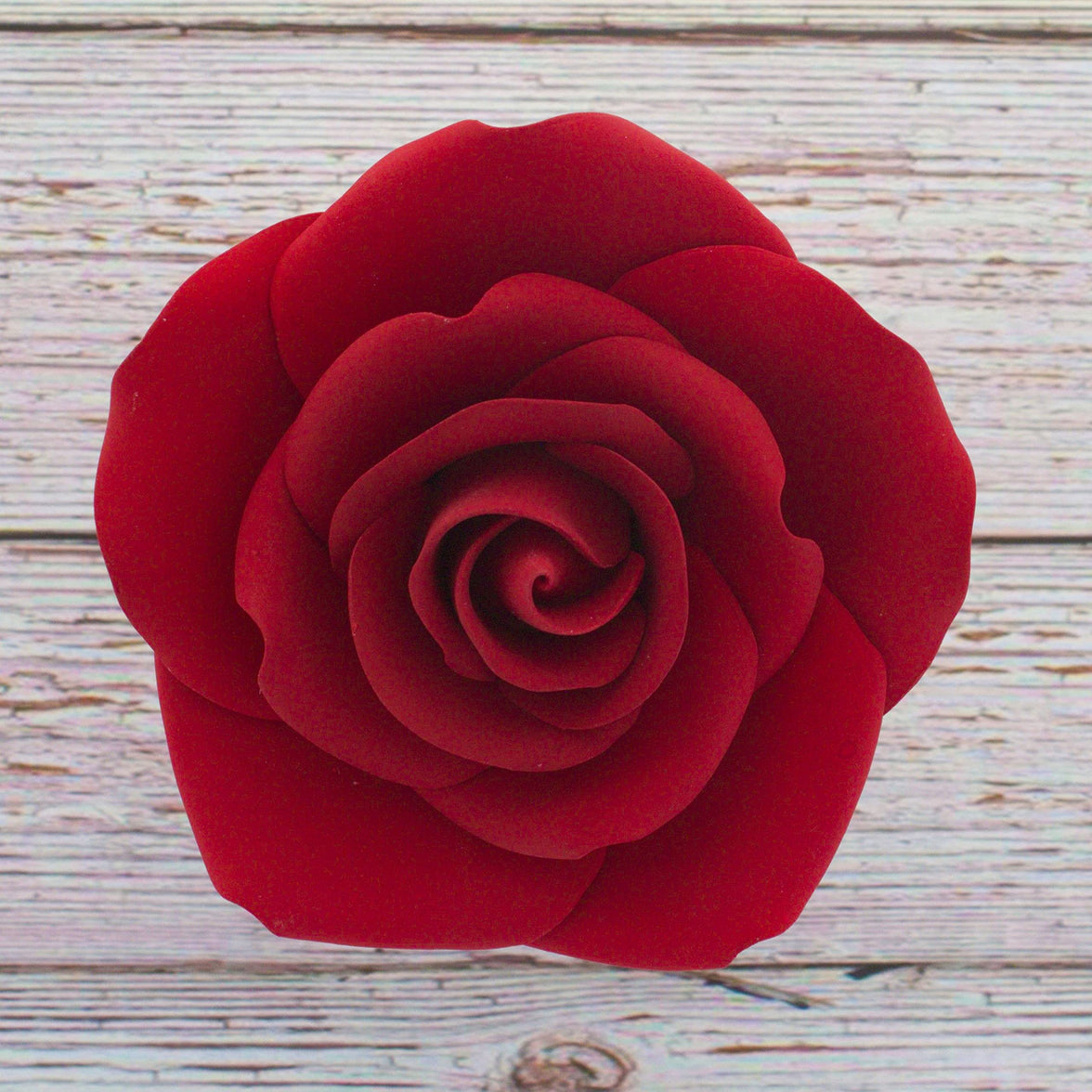 Jumbo Rose Sugar Cake Flowers by Global Sugar Art, Red