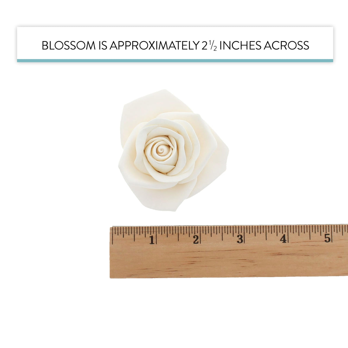 Peace Rose Sugar Flowers for Cake Decorating, by Global Sugar Art, Large, White