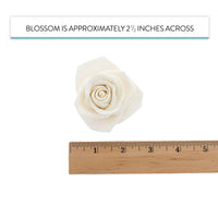 Peace Rose Sugar Flowers for Cake Decorating, by Global Sugar Art, Large, White