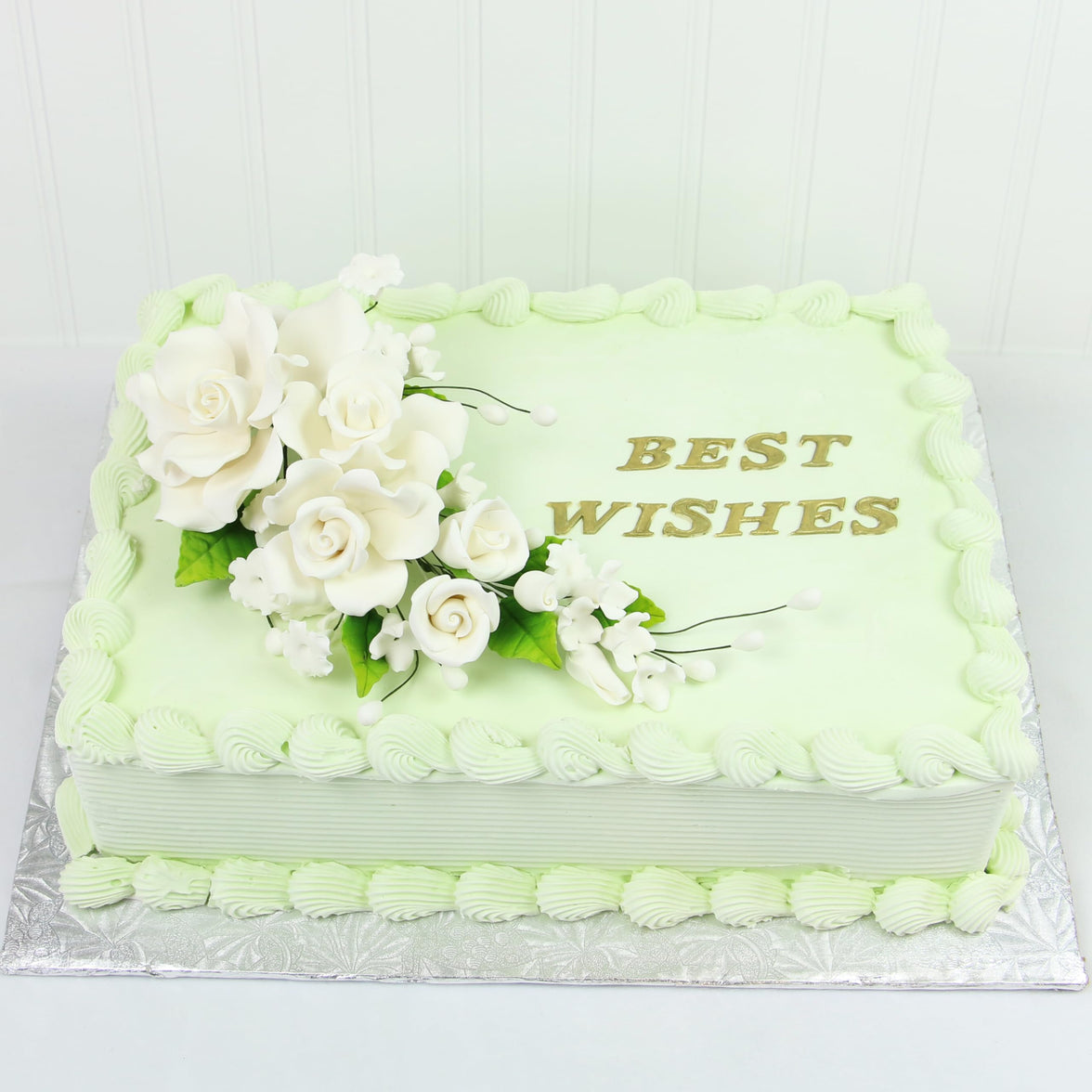 Wedding Cake Spray, Premium Rose Spray by Global Sugar Art, Large, White, 1 Count